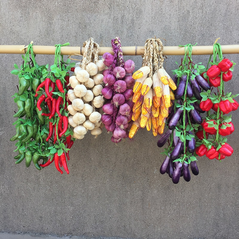 4.5仿真蔬菜假玉米辣椒大蒜花生土豆農產品飯店裝飾品掛串道具農家樂-仿真果蔬